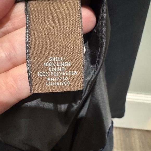 Black 100% Linen Blazer Size 10 Button Front Tailored Career Jacket - Picture 10 of 13